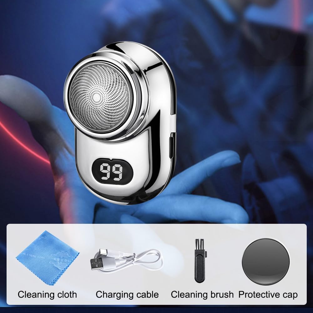 Mini USB-C Shaver with Mirror – Fast, Precise, Travel-Friendly