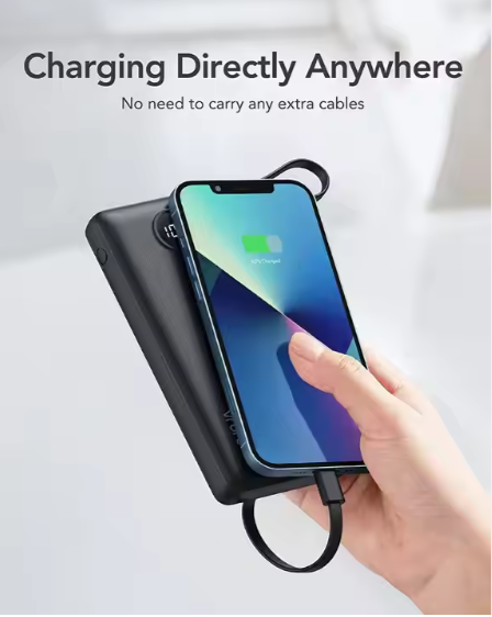 Portable Charger, 10,000mAh Capacity, Fast Charging Technology, Portable & Lightweight, Dual USB Output, LED Power Indicator, Wide Compatibility, Built-In Safety Features.