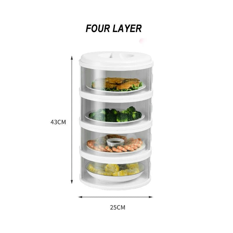 Large Size Dust-Proof Multi-layer Clear Stackable Insulation Storage Organizer Kitchen Food Plate Cover