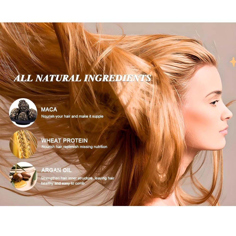 Karseell Hair Repair Set: Shampoo, Conditioner & Maca Collagen Mask with Argan Oil for dry, damaged hair. Restorative care.