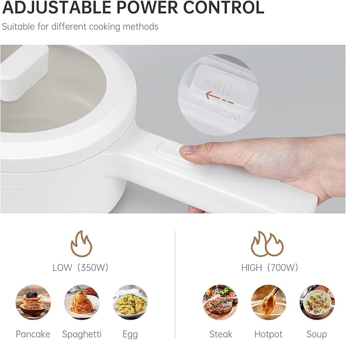 800W Mini Electric Cooker – Portable Hot Pot with Safety Features