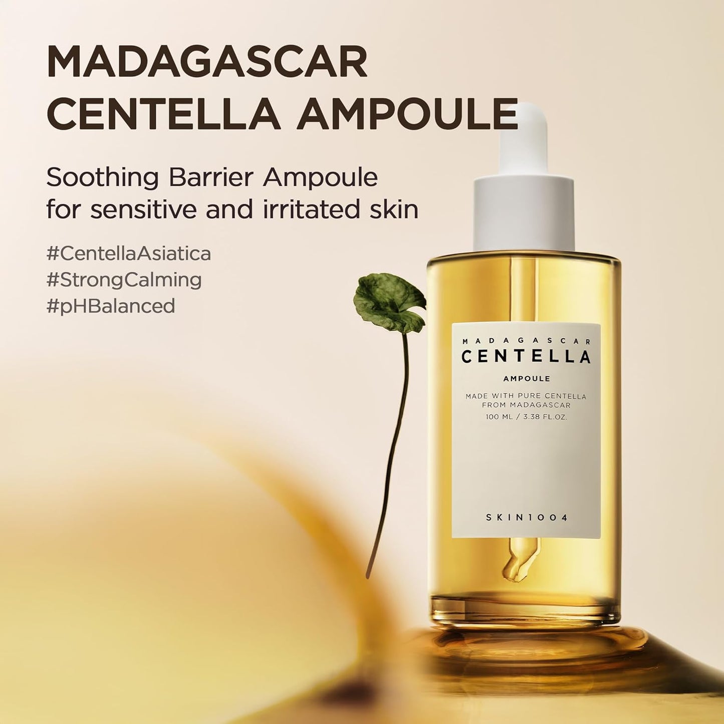 SKIN1004 Madagascar Centella Asiatica 100% Ampoule. Pure extract serum for intensely soothing sensitive & acne-prone skin.
