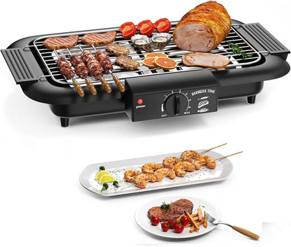 Smokeless Indoor/Outdoor Electric Grill | Portable Tabletop Grill with Adjustable Settings for Kitchen & BBQ | Perfect for Year-Round Grilling