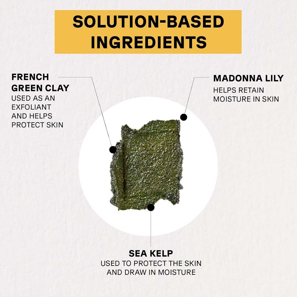 Acure Brightening Facial Scrub - Exfoliating Face Wash with Sea Kelp & French Green Clay, Gentle Daily Scrub for Radiant Skin