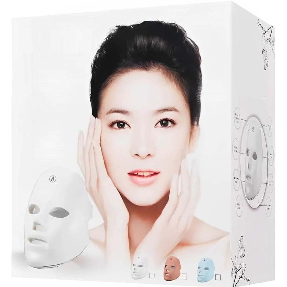 7-Color LED Light Therapy Face Mask - Anti-Aging Skin Care Device for Wrinkle Reduction & Skin Tightening