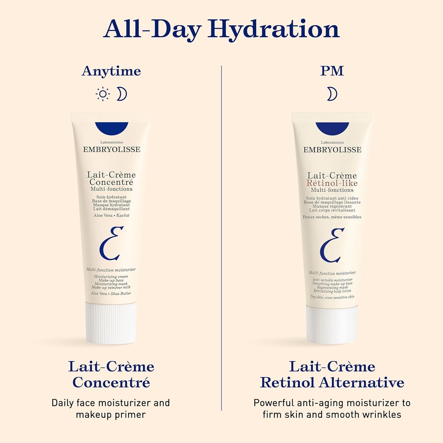 Embryolisse Lait-Crème Concentré – Multi-Purpose Face & Body Moisturizer for Sensitive Skin, Hydrating Primer & Makeup Base, 100ml