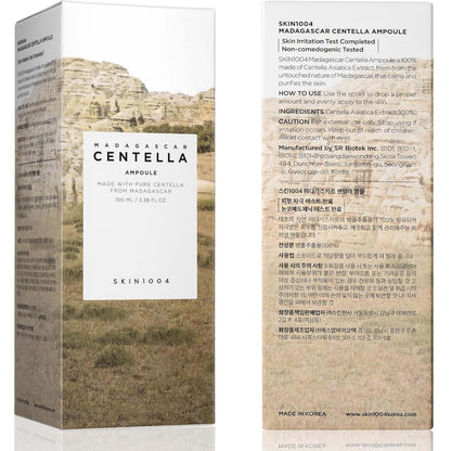 SKIN1004 Madagascar Centella Asiatica 100% Ampoule. Pure extract serum for intensely soothing sensitive & acne-prone skin.