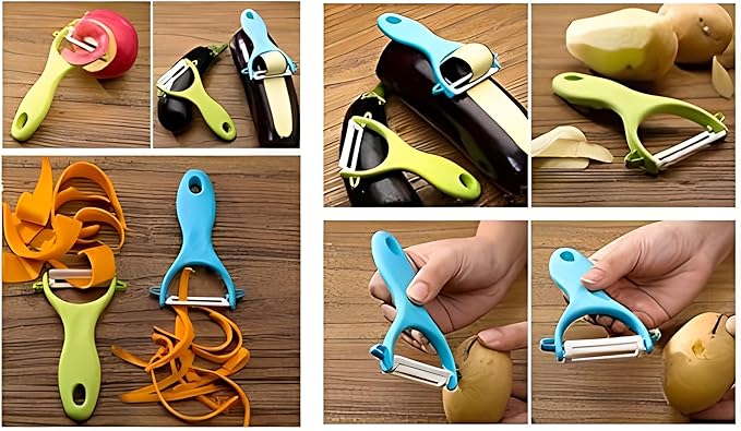 Ceramic Peeler & Sharp 'Y' Paring Knife Set | Assorted Colors | Pack of 6