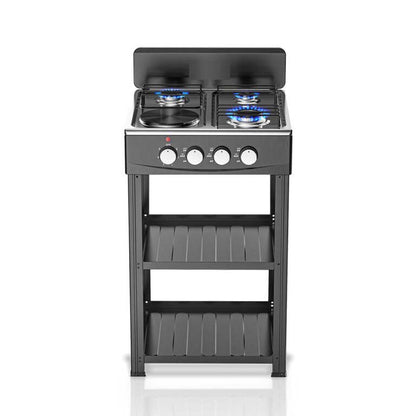 4-in-1 Gas Stove: 3 Burner + Hot Plate with Stand – Durable & Efficient Cooking Solution