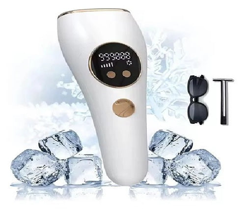 Ice Cold IPL Hair Removal Device with Ice Cooling, 99o,ooo Flashes, Laser Hair Removal, 5 Energy Level, Permanent, Painless, Long lasting Hair Removal, Whole Body at Home for Women and Man.