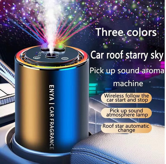 Car Air Purifier & Fragrance Diffuser, 7-Color LED Cycle, USB Powered, Air Purifier, Fragrance Diffuser, Compact & Portable, Smart Touch Controls.