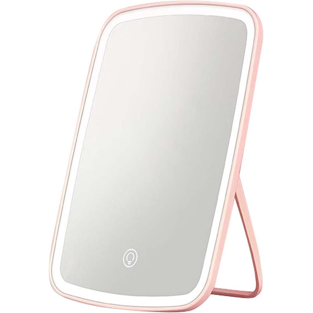 Makeup Vanity Mirror with 42 LED Lights, Touch Control, 3 Color Lighting, USB Rechargeable 2400mAh Battery, Portable Travel Mirror - Pink