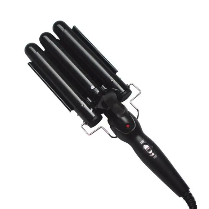 3-Barrel Ceramic Hair Curler Wand – Waver Curling Iron with LCD Display and 14 Adjustable Temperatures (80-210°C)