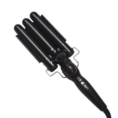 3-Barrel Ceramic Hair Curler Wand – Waver Curling Iron with LCD Display and 14 Adjustable Temperatures (80-210°C)