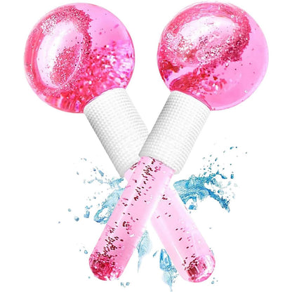 2-Pcs Facial Ice Globes. Cryo roller balls to reduce puffiness, dark circles & wrinkles. Cold therapy facial massager.