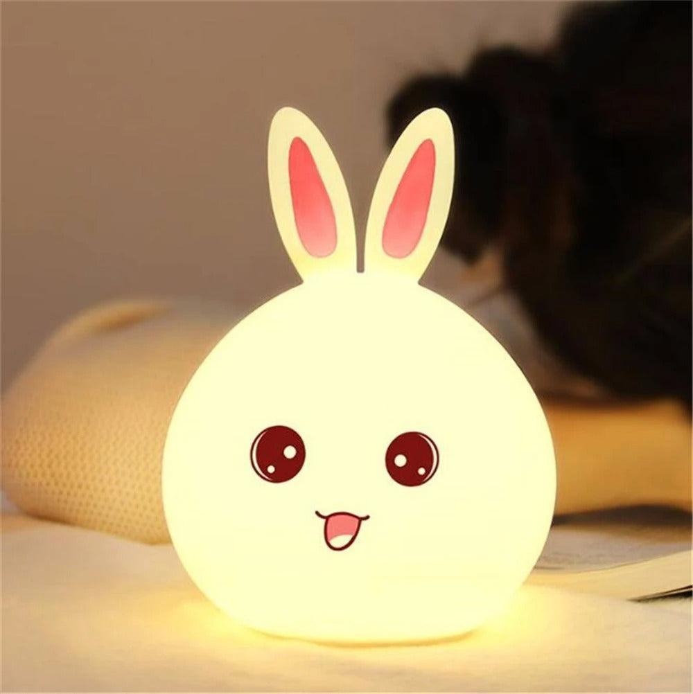 Rabbit Silicone Touch Sensor Night Light | Color Changing Breathing LED Lamp