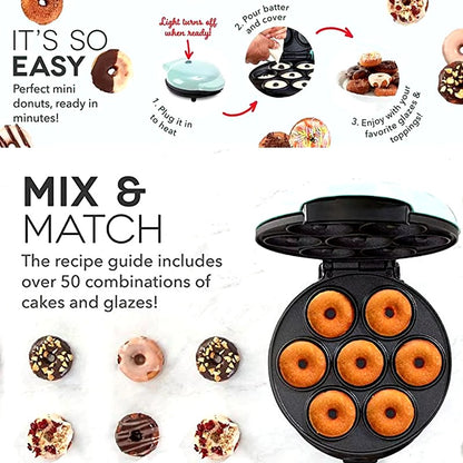 Household Electric Donut Maker - Double-Sided Heating Donut & Bread Machine, Cake Baking Pan, Non-Stick Breakfast Maker Oven for Homemade Donuts, Cakes, and Mini Bread - Easy-to-Use, Compact & Fast Heating, Ideal for Breakfast and Snacks