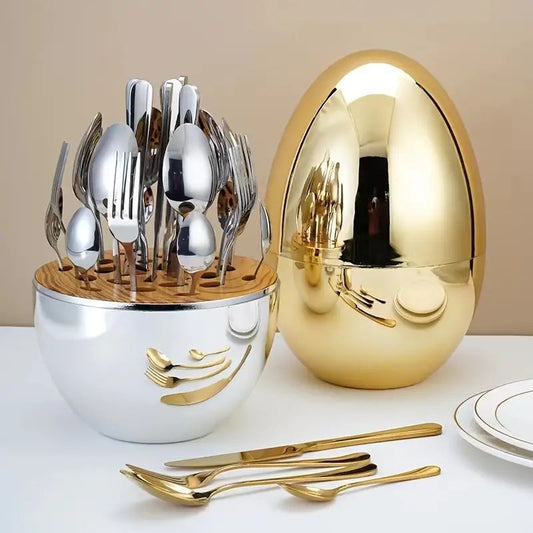 24-Piece Stainless Steel Cutlery Set – Luxury 24-pieces Flatware Style