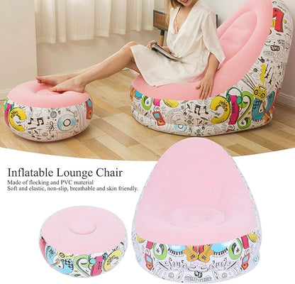 Portable Inflatable Sofa, PVC with flocked fabric, Lightweight & portable, living room, bedroom, or dorm..