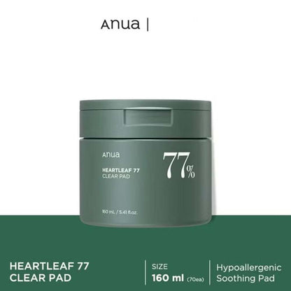 ANUA Heartleaf 77% Soothing Toner Pads. Gentle exfoliating & calming cotton pads for sensitive, troubled skin pads.