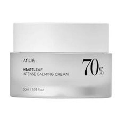 Anua Heartleaf 70 Intense Calming Cream 50ml - Soothing Moisturizer for Sensitive, Redness-Prone Skin