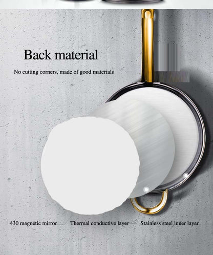 12-Piece Stainless Steel Cookware Set - Induction, Dishwasher Safe, Cool Handle, Saucepan, Stockpot, Kitchen Essential