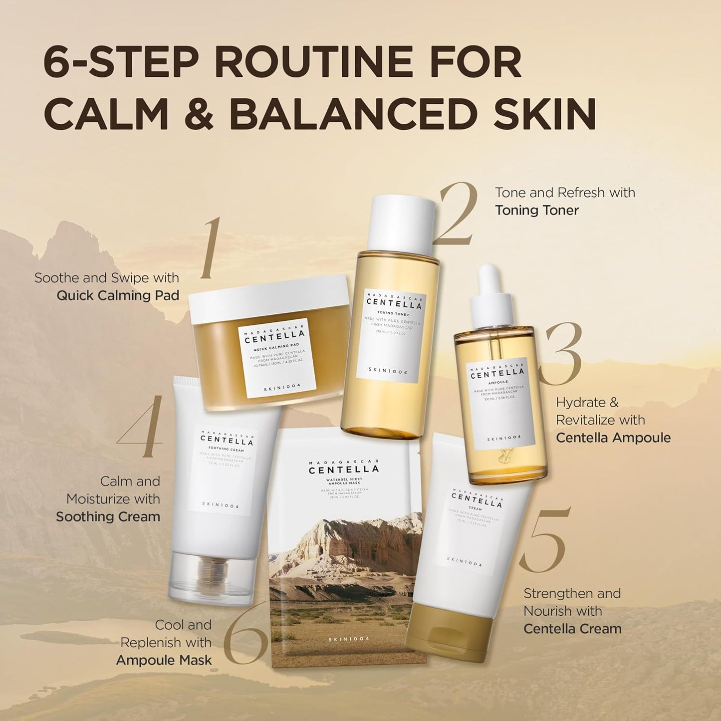 SKIN1004 Madagascar Centella Asiatica 100% Ampoule. Pure extract serum for intensely soothing sensitive & acne-prone skin.