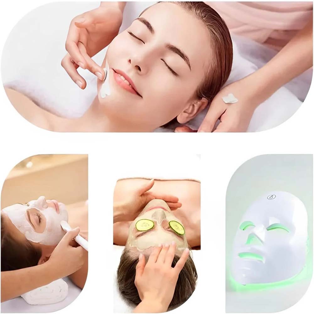 7-Color LED Light Therapy Face Mask - Anti-Aging Skin Care Device for Wrinkle Reduction & Skin Tightening