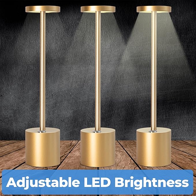 Cordless LED Table Lamp – Full Size Minimalist Design with Rechargeable Battery and 3-Level Dimming for Home, Office, and Nursery