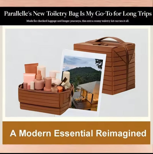 Travel Makeup Organizer, Portable Standing Make up Case, Waterproof Cosmetic Toiletry Bags with Handle