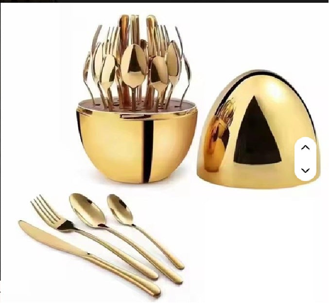 24-Piece Stainless Steel Cutlery Set – Luxury 24-pieces Flatware Style