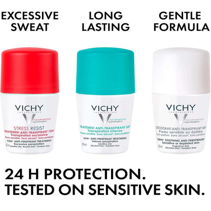 Vichy 48H Anti-Perspirant Deodorant - Intensive Treatment for Long-Lasting Protection & Freshness, 50ml