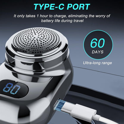 Mini USB-C Shaver with Mirror – Fast, Precise, Travel-Friendly