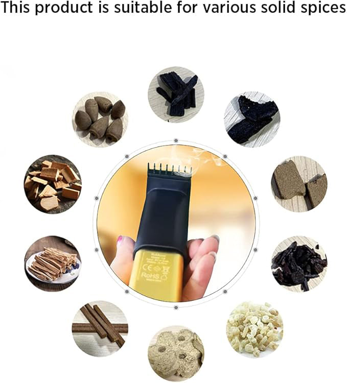 Bakhoor Rechargeable USB Power Electric Bakhoor Burner (Gold) | Portable Oud Incense Burner