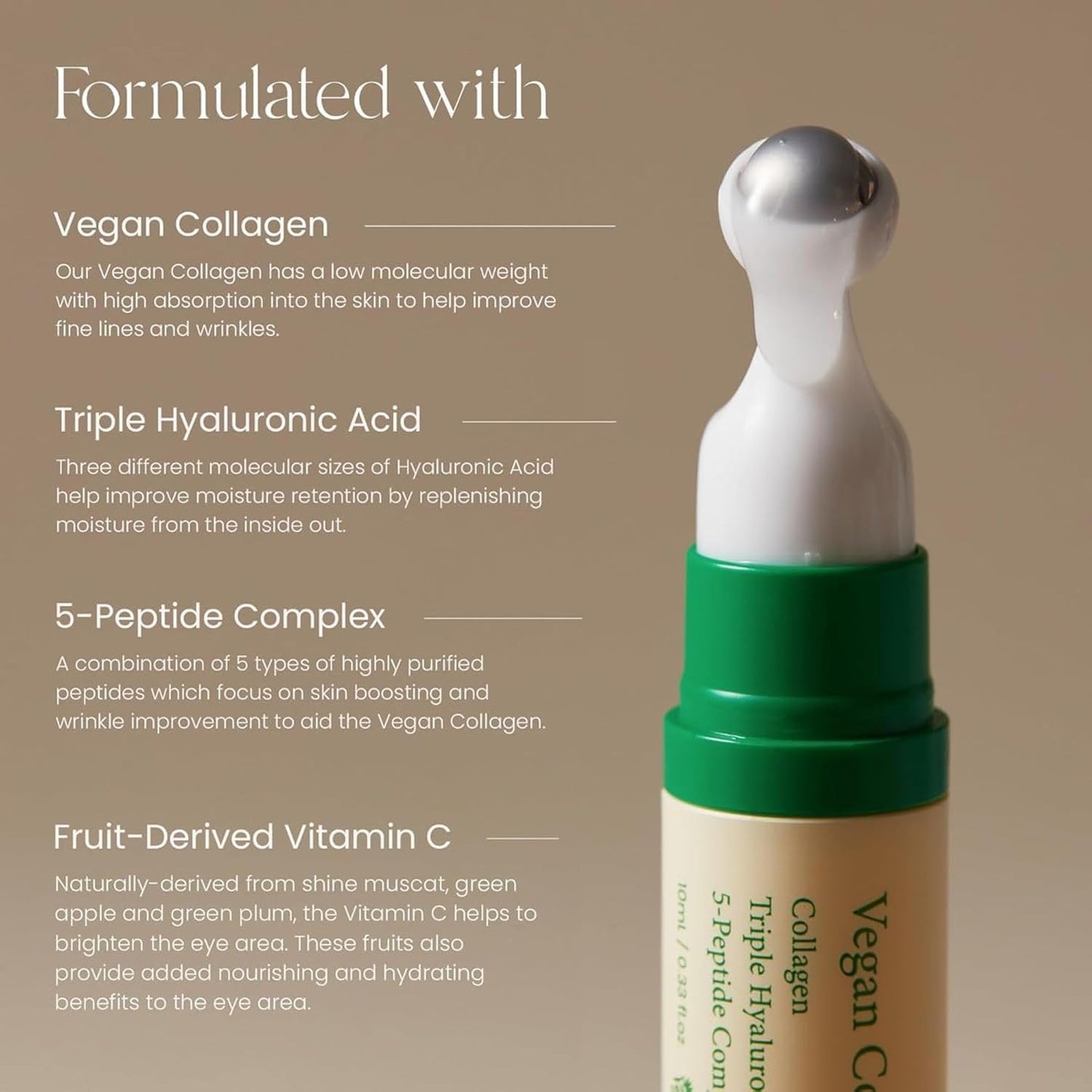 AXIS-Y Vegan Collagen Eye Serum – Korean Eye Treatment with Triple Hyaluronic Acid & Peptides, Reduces Fine Lines, Dark Circles & Boosts Elasticity