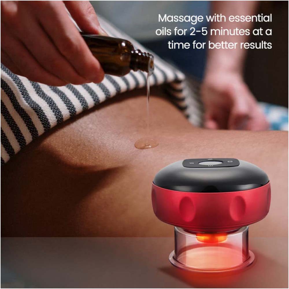 Smart Electric Cupping Device - 5 Massage Modes with Heating Therapy, Full Body Vacuum Massager for Pain Relief