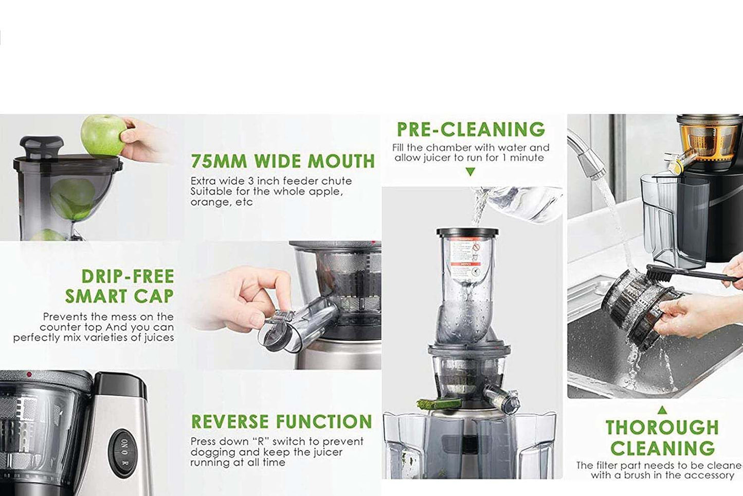 Cold Pressed Whole Slow Juicer Machine | 48 RPM Slow Pressed Juicer | 240-Watt Powerful Motor for All Fruits and Vegetables