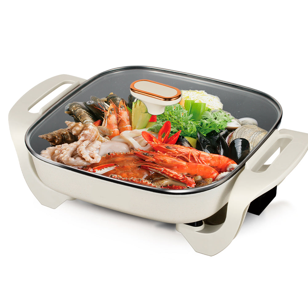 5L Hot Pot with Nonstick Coating | Electric Skillet Multi-Cooker | Household Cooking Pot for Stews, Stir-Fries, and More