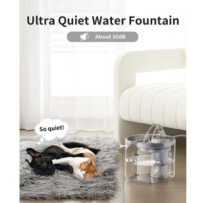 Automatic Pet Water Fountain – Ultra-Quiet 2.6L Cat & Dog Dispenser with Filters