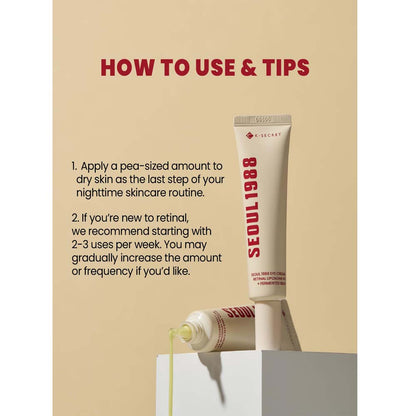 KSECRET SEOUL 1988 Eye Cream – Retinal Liposome 4% + Fermented Bean, Anti-Aging Wrinkle Care, Improves Elasticity & Pigmentation, 30ml / 1.01 fl.oz