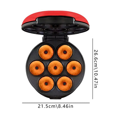 Household Electric Donut Maker - Double-Sided Heating Donut & Bread Machine, Cake Baking Pan, Non-Stick Breakfast Maker Oven for Homemade Donuts, Cakes, and Mini Bread - Easy-to-Use, Compact & Fast Heating, Ideal for Breakfast and Snacks