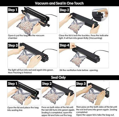 Powerful 90W Vacuum Sealer Machine | Automatic Air Sealing for Fresh Fruits, Meats, and Vegetables | Keep Food Fresh Longer