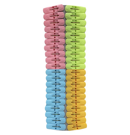 Plastic Clothes Pins Laundry Clips | 40 Pcs Colorful Clothespins with Bag | 2-Inch Small Clothespins for Hanging Clothes – 4 Colors