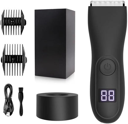 Electric Hair Trimmer and Shaver for Men | Body Groomer for Groin & Ball, Pubic Hair | Replaceable Ceramic Blade