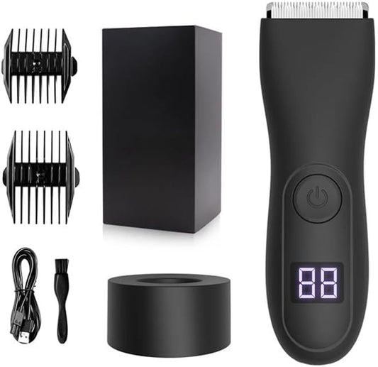 Electric Hair Trimmer and Shaver for Men | Body Groomer for Groin & Ball, Pubic Hair | Replaceable Ceramic Blade