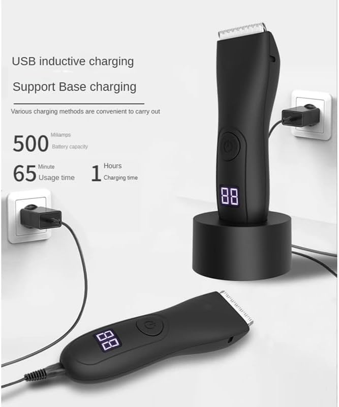 Electric Hair Trimmer and Shaver for Men | Body Groomer for Groin & Ball, Pubic Hair | Replaceable Ceramic Blade