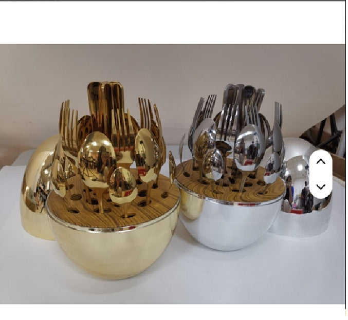 24-Piece Stainless Steel Cutlery Set – Luxury 24-pieces Flatware Style