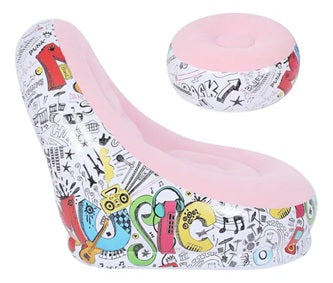 Portable Inflatable Sofa, PVC with flocked fabric, Lightweight & portable, living room, bedroom, or dorm..