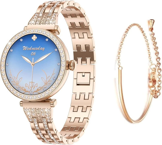 GT10 Diamond Smartwatch | 1.2" AMOLED Display | Heart Rate, Sleep, and Menstrual Tracking | Compatible with Android & iOS | Elegant, High-Performance Smartwatch for Women