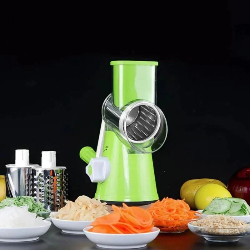 3-in-1 Manual Rotary Vegetable Drum Cutter | Multi-Purpose Slicer, Shredder, and Grater | Efficient Kitchen Tool for Fruits and Vegetables